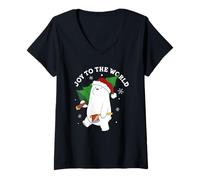 Donna Natale We Bare Bears Ho Ho Ho Maglietta con Collo a V
