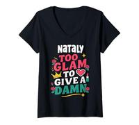 Donna Nataly Personalized Women's Gift Custom Nataly Maglietta con Collo a V