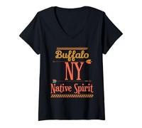 Donna Native Buffalo NY Spirit Tee Arrows Tribal Style Donne Uomini Maglietta con Collo a V