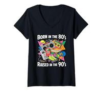 Donna Nato negli anni '80 Cresciuto negli anni '90 Retrò Nostalgia 90s Kid Maglietta con Collo a V