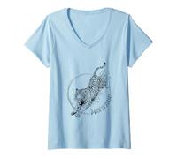 Donna Nato per colpire la feroce Tigre Wild Predator Instinct Jungle Maglietta con Collo a V