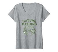 Donna Nature Bathing Club - Annaffiatoio per amanti delle piante Maglietta con Collo a V
