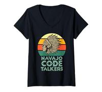 Donna Navajo Code Talkers Indian Tag Navajo Tribe Indian Maglietta con Collo a V