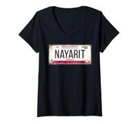 Donna Nayarit México Souvenir Mexican Travel Vacation Maglietta con Collo a V