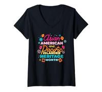 Donna Nazionale Asian American And Pacific Islander Heritage Month Maglietta con Collo a V