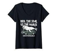 Donna Neil The Seal Ungovernable Southern Elephant Seal Maglietta con Collo a V