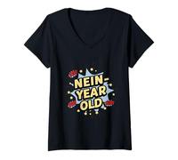 Donna Nein-Year Old 9th Birthday Funny Girls Boys Kids Maglietta con Collo a V