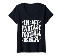 Donna nel Campionato Draft di My Fantasy Football Era League Maglietta con Collo a V