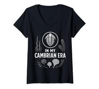 Donna Nella mia era cambriana Trilobite Fossil Science Nerd Prehistoric Maglietta con Collo a V