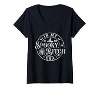 Donna nella MIA Spooky Cagna Era Witchy Vintage Tutti i Doni Eve Maglietta con Collo a V