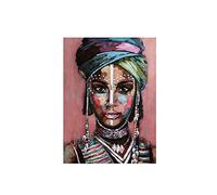 Donna Nera Africana Astratta Dipinto su Tela Ragazza Moderna Poster E Stampe Immagini di Arte della Parete per La Decorazione della Casa del Soggiorno (Art-7,60x90 cm(Senza Cornice))
