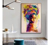 Donna nera africana Graffiti Art Poster e stampe Ragazza africana astratta Dipinti su tela Immagini di arte della parete Decorazione della parete 40x70 cm Senza cornice
