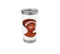 Donna Nera Regina Afro Naturale Bicchiere termico in acciaio inox doppia parete
