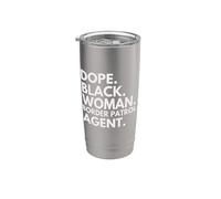 Donna nera stupefacente, agente della pattuglia di frontiera, African American Pride Bicchiere termico in acciaio inox doppia parete
