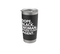 Donna nera stupefacente, agente della pattuglia di frontiera, African American Pride Bicchiere termico in acciaio inox doppia parete