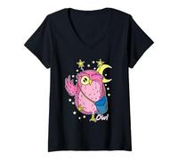 Donna Nerd Notte Civetta Maglietta con Collo a V