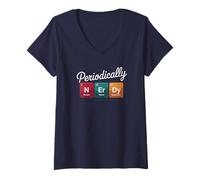 Donna Nerd Periodicamente Nerd Chimica Crew Insegnante Think Geek Maglietta con Collo a V
