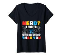 Donna Nerd Preferisco Il Termine Speed Cubing Scherzi Nerd Cubing Math Maglietta con Collo a V