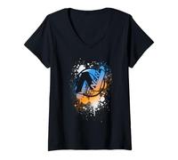 Donna Nerf Gradient Splat Maglietta con Collo a V