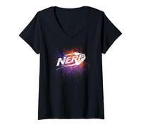 Donna Nerf Paint Splat Maglietta con Collo a V