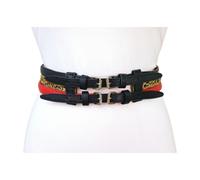 Donna Nero Rosso Leopardo 3 Skinny Connected di Tendenza Cool Belt Doppia Fibbia