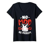 Donna Nessun Moo, nessun Problema Maglietta con Collo a V