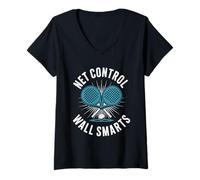 Donna Net Control Wall Smarts Padel Sport Atleta Giocatori di gioco Maglietta con Collo a V