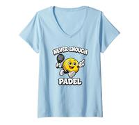 Donna Never Enough Padel Gioco di Parole Padel Divertente Maglietta con Collo a V