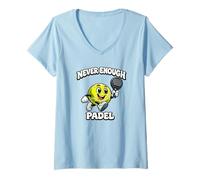 Donna Never Enough Padel Gioco di Parole Padel Divertente Maglietta con Collo a V