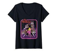 Donna New Family Wolves Sarcastic Retro Vintage Funny Adult Humor Maglietta con Collo a V