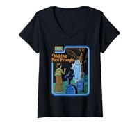 Donna New Friends Ghost Sarcastic Retro Vintage Funny Adult Humor Maglietta con Collo a V