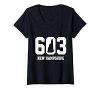 Donna New Hampshire 603 Codice Area Souvenir Orgoglio Maglietta con Collo a V