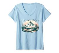 Donna New Hampshire Maglietta con Collo a V