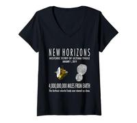 Donna New Horizons storico Flyby di Ultima Thule Maglietta con Collo a V