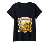 Donna New Jersey The Garden State Souvenir Memorabilia dei visitatori Maglietta con Collo a V