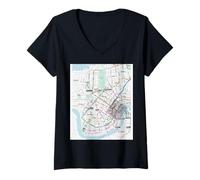 Donna New Orleans Transit System Travel Art USA Maglietta con Collo a V