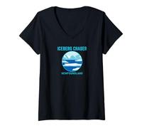 Donna Newfoundland Iceberg Chaser Canada Tops, T-Shirt e Accessori Maglietta con Collo a V