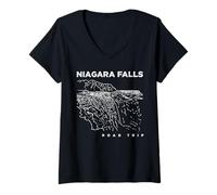 Donna Niagara Falls Canada New York viaggio famiglia viaggio souvenir Maglietta con Collo a V