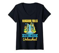 Donna Niagara Falls Tee Nature's Majesty Unleashed Earth Day Trip Maglietta con Collo a V