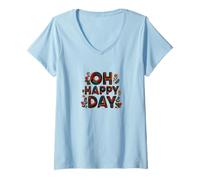 Donna Nice Oh Happy Day - Costume per Bambini e Bambine Maglietta con Collo a V