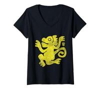 Donna Nickelodeon Monkeys Legends of The Hidden Temple Maglietta con Collo a V