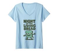 Donna Night of Living Bread Maglietta con Collo a V