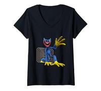 Donna Nightmare Huggy Wuggy dal Sonno Profondo Halloween Maglietta con Collo a V
