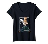 Donna Ninja Coniglio Stealth - Kung Fu Bunny Warrior Maglietta con Collo a V