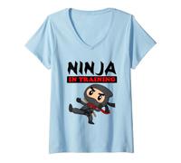 Donna Ninja in Formazione Maglietta con Collo a V