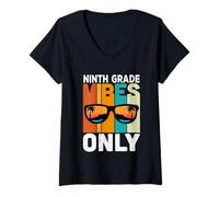 Donna Ninth 9th Grade Students Vibes Only Back To School Maglietta con Collo a V