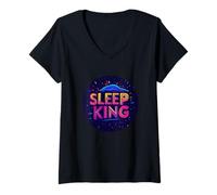 Donna Nizza Sleep King Maglietta con Collo a V