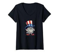 Donna Nizza USA Cartoon Dollar Bill Costume Maglietta con Collo a V