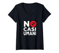 Donna No casi umani Maglietta con Collo a V