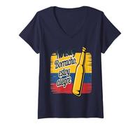 Donna No Estoy Borracho Estoy Aguardiente Umorismo Colombiano Maglietta con Collo a V